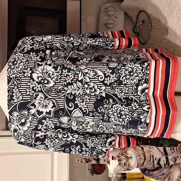 U women's Charter Club floral stretch 3/4 sleeve regular size top XL - Picture 2 of 4